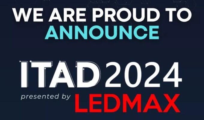 Immagine promozionale con testo ‘We are proud to announce ITAD2024 presented by LEDMAX’, annuncio ufficiale dell’evento ITAD2024