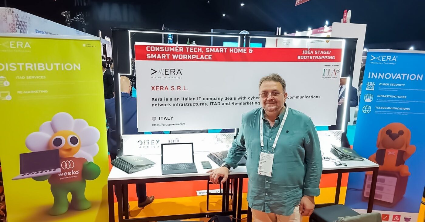 Donato Colleluori, CEO di Gruppo Xera, presiede allo stand aziendale al GITEX Africa di Marrakech, Marocco