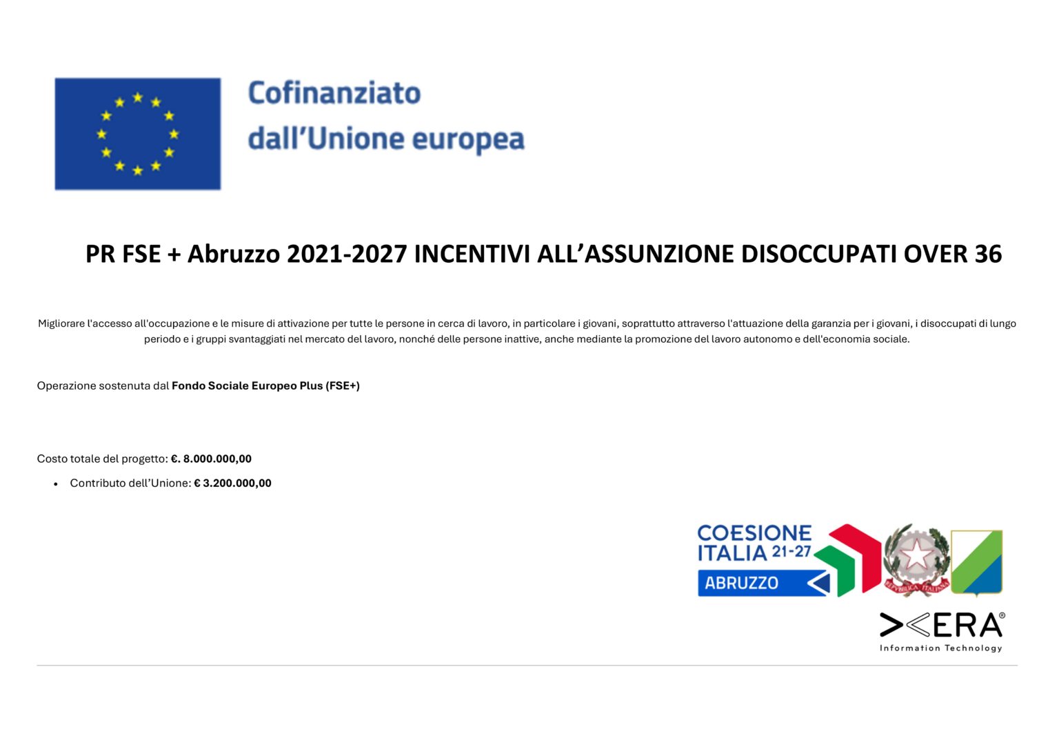 Incentivi all’assunzione per over 36: opportunità dal PR FSE+ Abruzzo 2021-2027